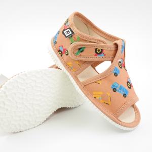 Detské papuče RAK 100014 - Béžové stroje