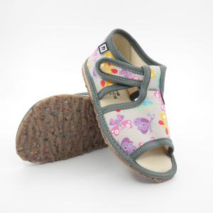 Detské inovatívne papuče RAK 100014-4 Šedý motýľ