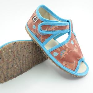 Detské inovatívne papuče RAK 100014-4 Dinosaurus hnedý