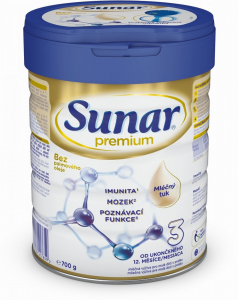 Sunar Premium 3, Následná dojčenská mliečna výživa, 700 g