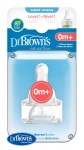 Náhradné silikónové cumlíky pre dojčenské fľašky Dr.Browns options+ NARROW stupeň 1 – BPA FREE – 2 ks