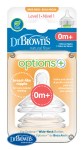 Náhradné silikónové cumlíky pre dojčenské fľašky Dr.Browns options+ WIDE-NECK stupeň 1 – BPA FREE – 2 ks